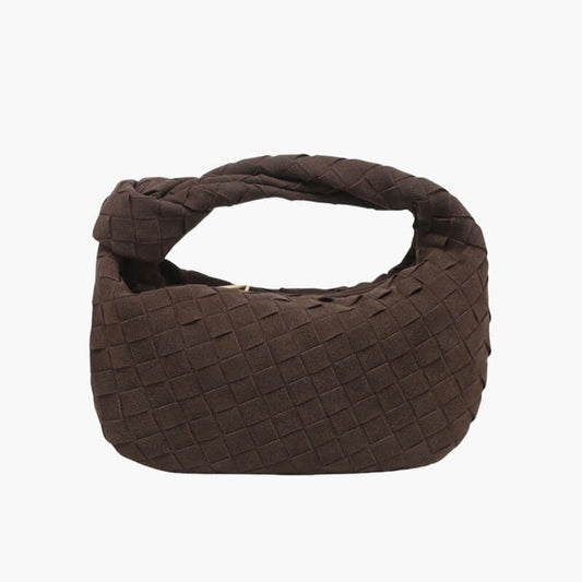 Donsor – Women's Mini Suede Shoulder Bag with Woven Knot Design
